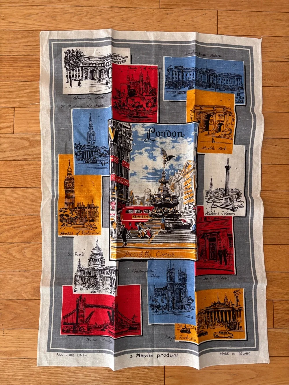 Maylin London Vintage-Style Tea Towel in Multi-Color